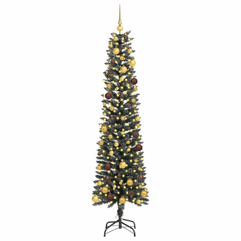 Lighted Artificial Christmas Tree, 210cm H, Green