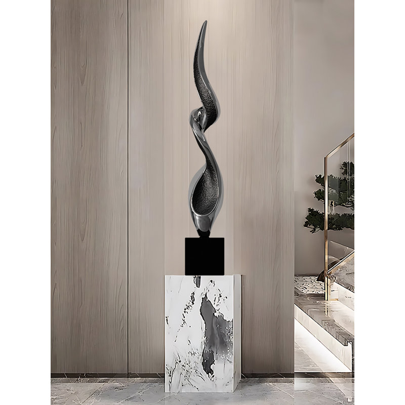 Luxury-Luxurious Italian Abstract Art Resin Marble Base Decoration Item, 47.24" H x 7.09" W x 7.09" D