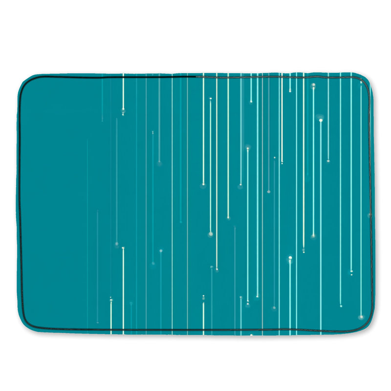 Tapis de bain Lines, Simple - L 24 po x l 17 po, Bleu géométrique