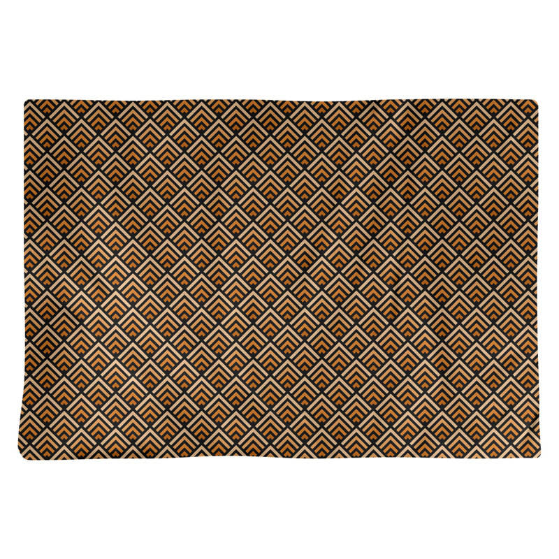Katelyn Elizabeth Cotton Geometric Rectangle Placemat, Black/Orange