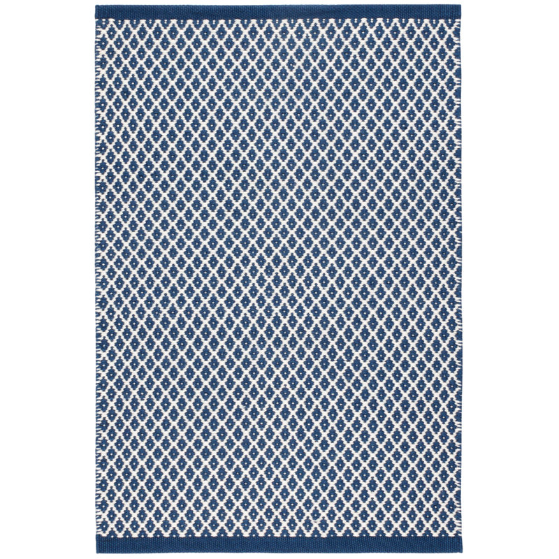Mainsail French Handwoven Indoor/Outdoor Rug, Rectangle 5' x 8', Navy
