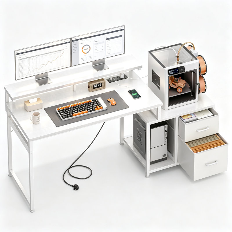 Computer Desk, White