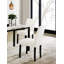 Chaises en tissu de laine unie avec dessus en marbre et chaises rembourrées