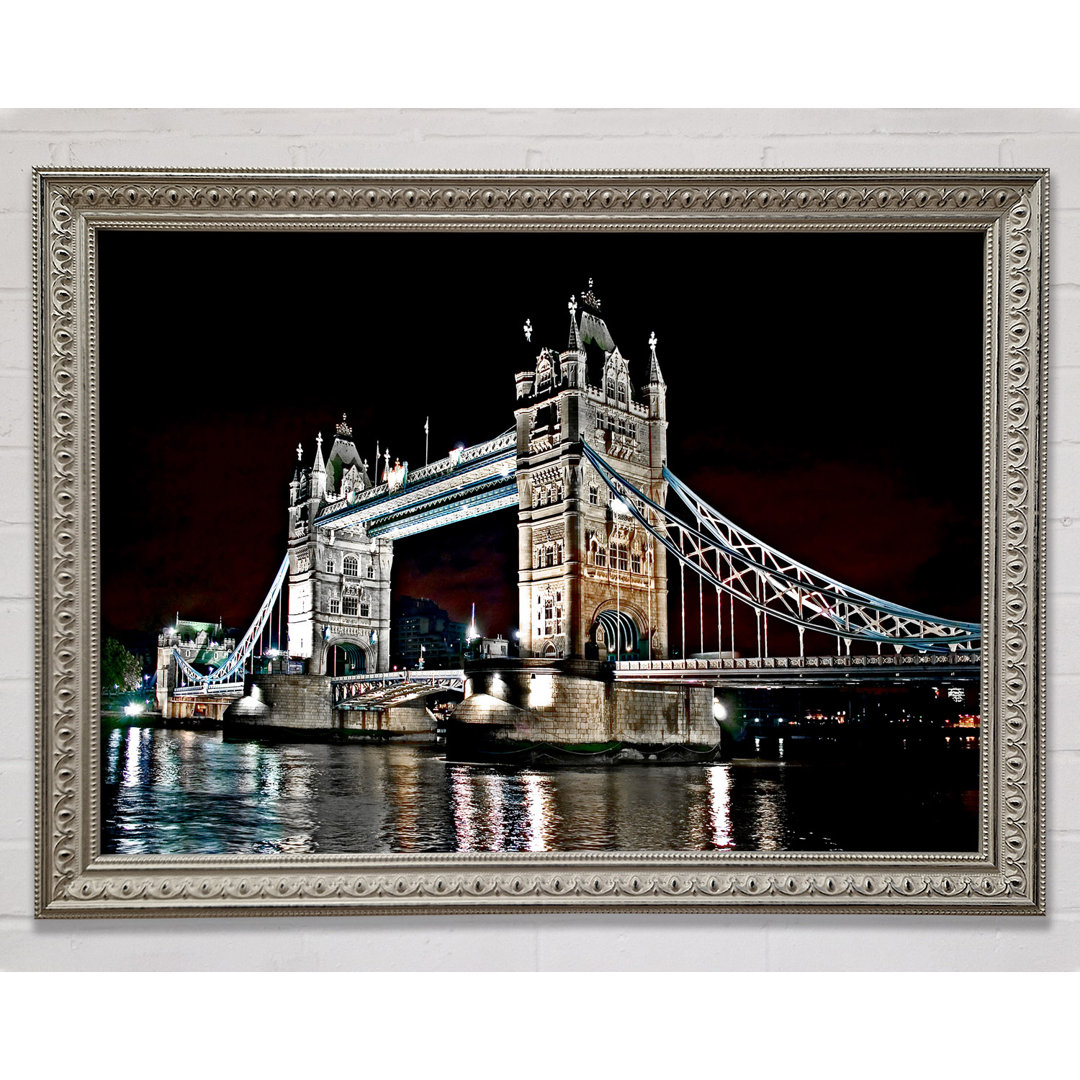 London Tower Bridge Night Lights - Einzelne Bilderrahmen Kunstdrucke