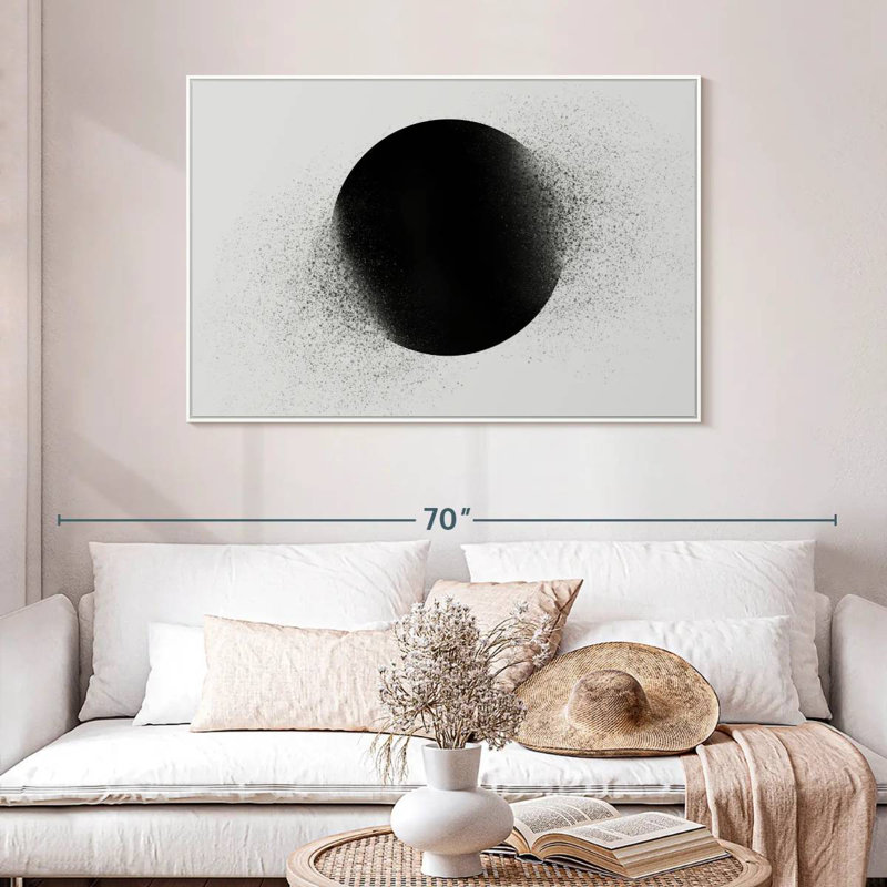Cercle géométrique Prieto, 46 po x 31 po, Cadre flottant blanc