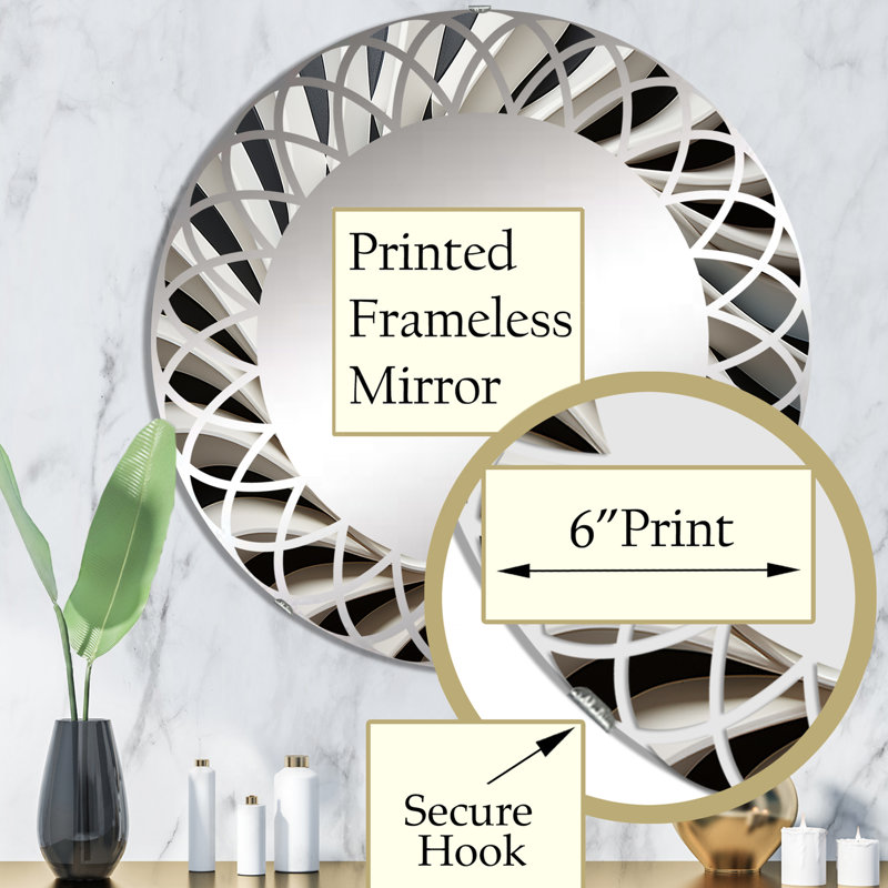 Medomak - Miroir mural moderne rond, 32 po x 32 po
