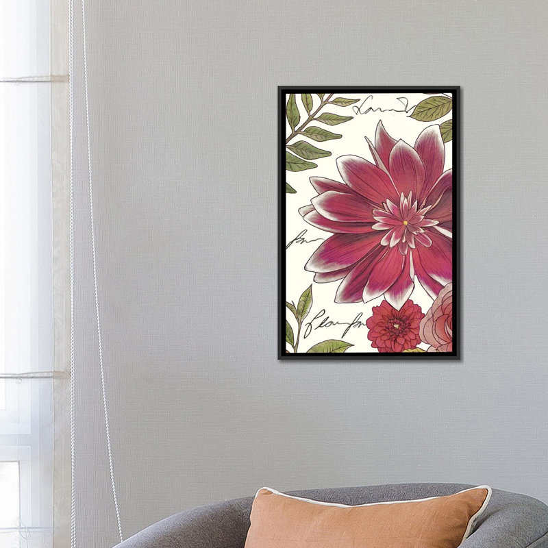 « tropical brillante i », impression sur toile, H 26 po x l 18 po x P 1,5 po, Toile avec cadre noir, Pas de tapis
