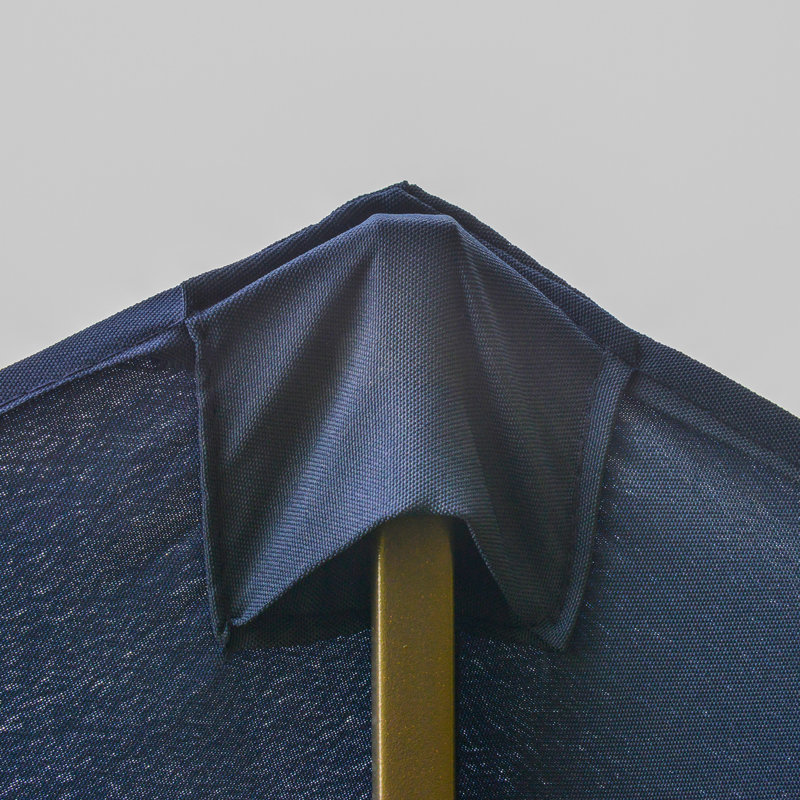 Parasol de patio rectangulaire de 15 pi, structure portative bleu foncé, manivelle facile, double face pour la cour arrière, auvent près de la piscine, piscine, cour arrière
