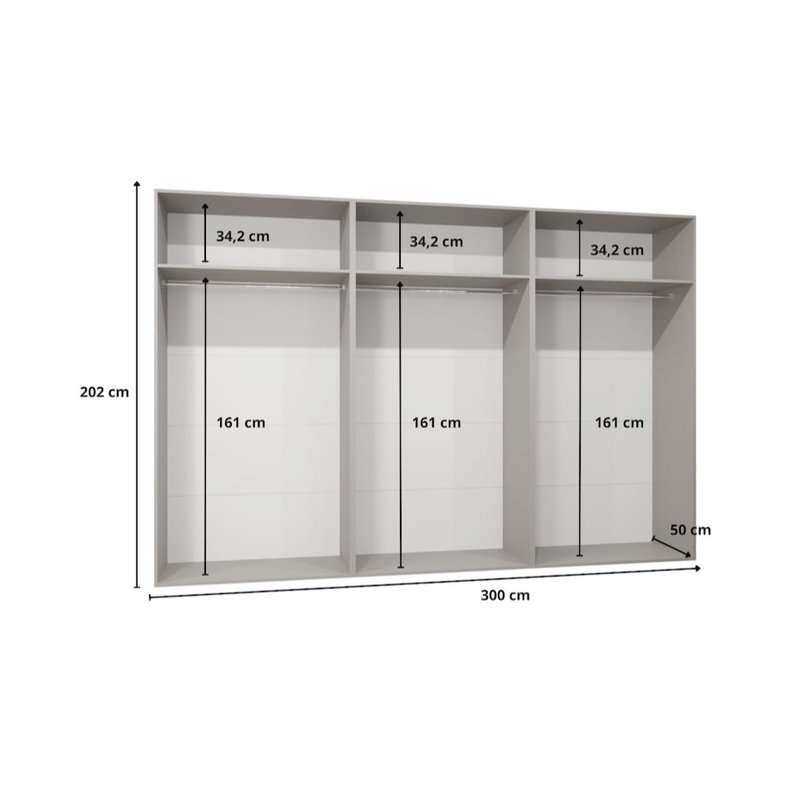 Manufactured Wood Wardrobe, Black