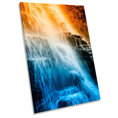 X0376 Mountain Sunset Waterfall - Wrapped Canvas Print