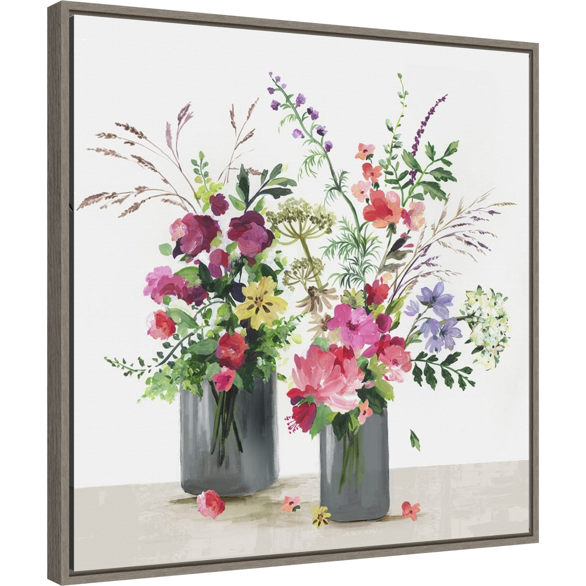 Red Barrel Studio Glass Florals by Asia Jensen - Floater Frame Painting ...