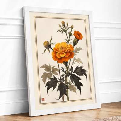 Golden Bloom Study Botanical - Framed Print