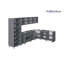 Cuisine complète moderne en panneau de fibres à densité moyenne (MDF) l 138 po x P 85 po WALLKITCHENS -97830619