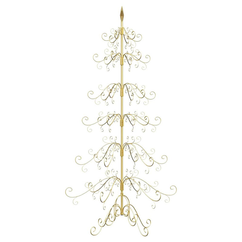  Metal Christmas Tree with Stand Powder-coated steel, 5.91' H, Gold