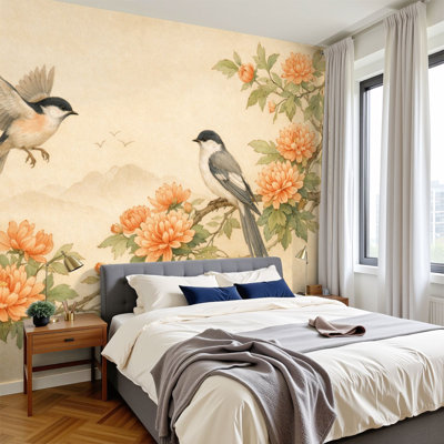 Papier peint adhésif auto-adhésif moderne pour la chambre à coucher L 96 po x l 69 po Peel and Stick