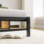 Lit plateforme noir pour chambre à coucher, cadre de lit simple en bois et métal avec charge USB intégrée et éclairage DEL-442007234