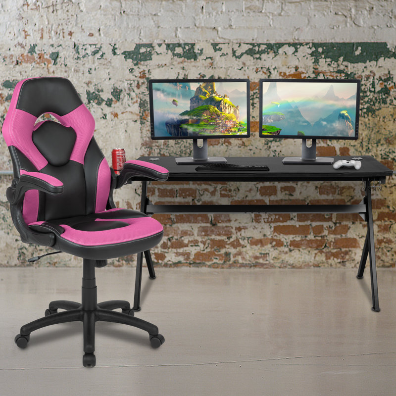 Ensemble de bureau et chaise de jeu Bridesdale, Rose