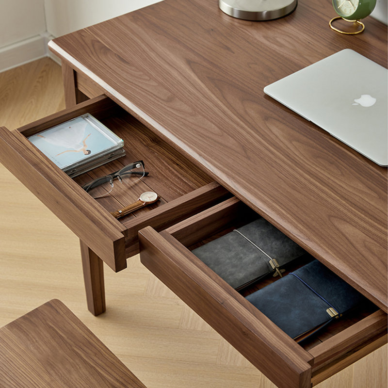 Bureau en bois massif de style nordique, H 29,53 po x l 47,24 po x P 21,65 po