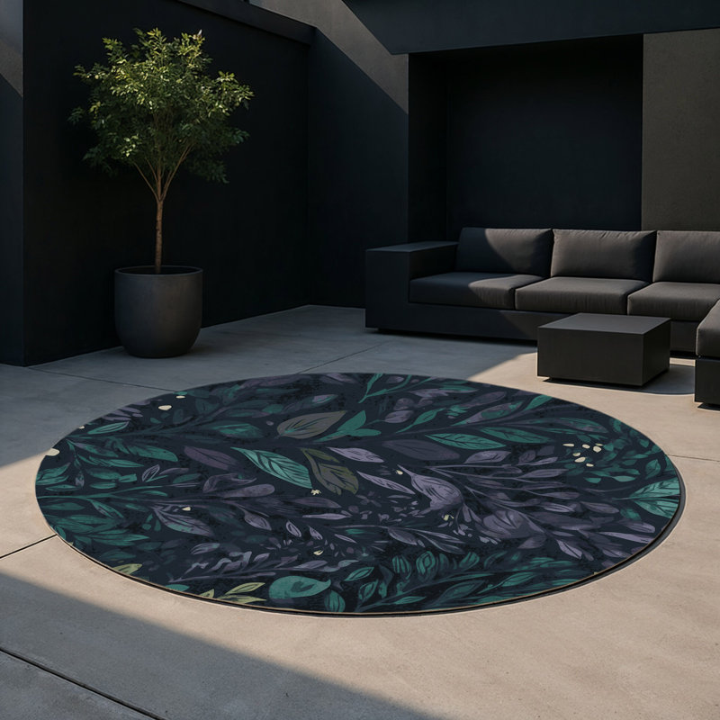 Tapis intérieur et extérieur Verdant Horizon, Rond 5 pi