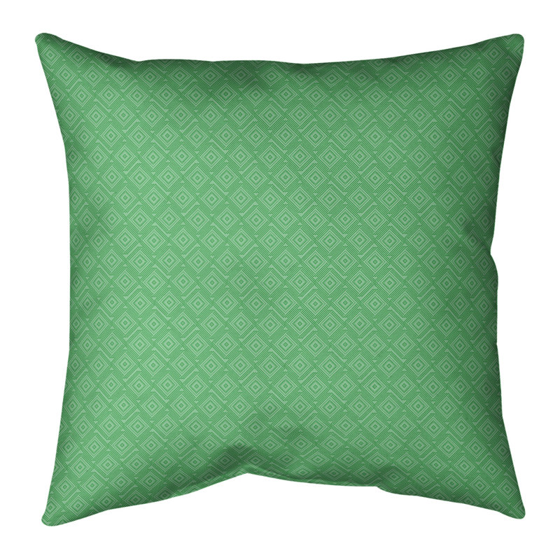 Oreiller en lin Katelyn Elizabeth, 26 po x 26 po, Pas de bourre, Vert