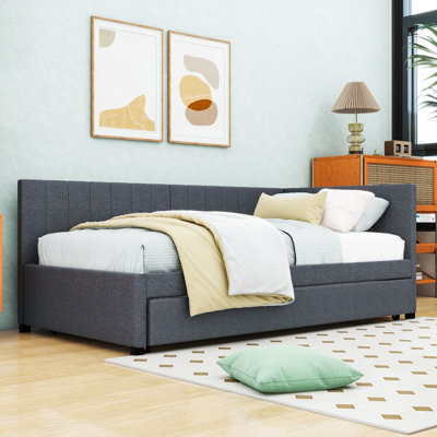 Linen Upholstered Daybed with Twin Trundle by Mercer41