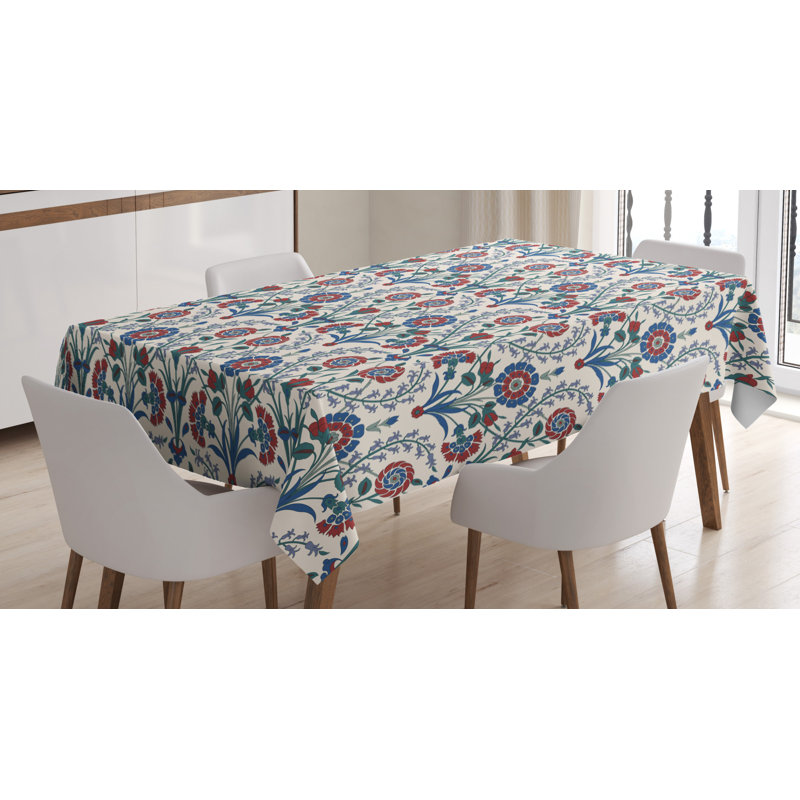 Moroccan Dining Room Kitchen Tablecloth, 90" L x 60" W