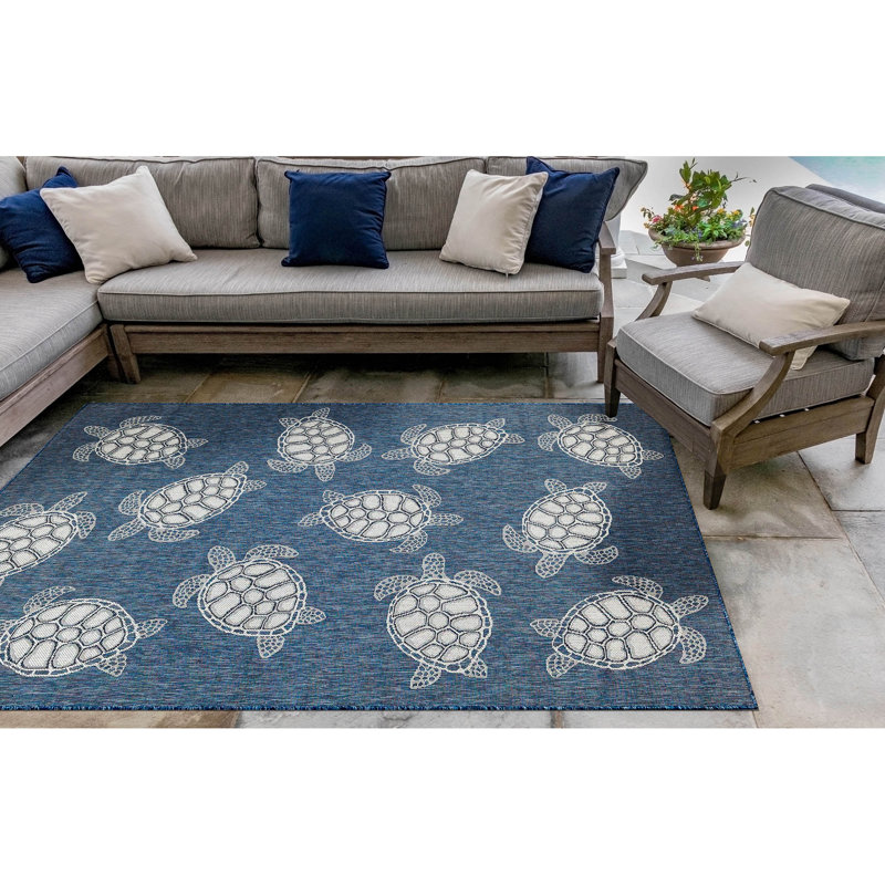 Power Loom Polypropylene Navy Rug