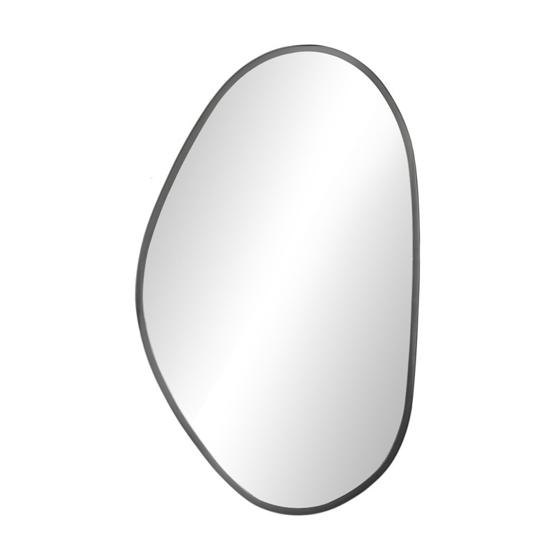Brinley Flat Metal Wall Mirror, Matte Black