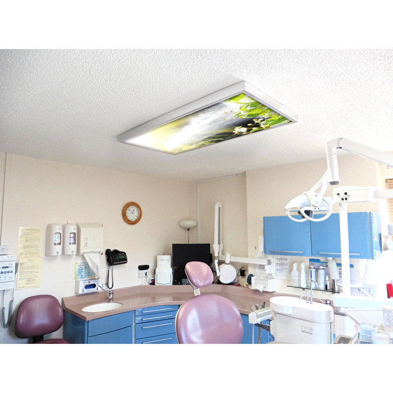 Waterfall Classroom Fluorescent Light Covers for Ceiling Lights - For 2x4 Fixture - by Octo Lights