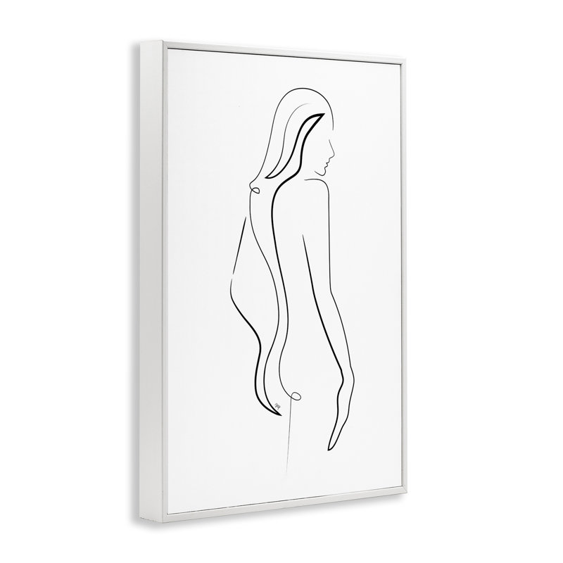 Giclée encadrée, dessin par Martina Pavlova, H 18 po x l 12 po, Estampe numérique encadrée blanc bord de mer
