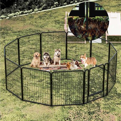 31.7'' H Panel Metal Exercise Pen With Door