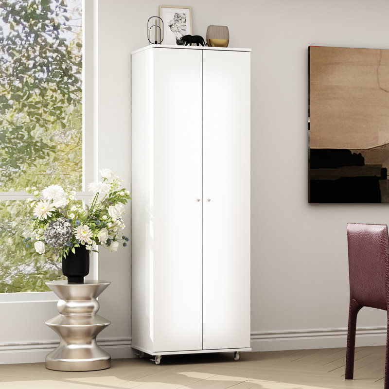 16 Pair Shoe Storage Cabinet, White
