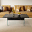 La table basse de 43,3 pouces avec fonction de réglage de la hauteur (avec espace de rangement) combine style rustique et verre trempé. Conception peu encombrante, plusieurs options de couleurs, convient au salon et au bureau-1628967955