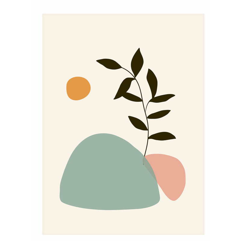 «Botanical Boho Leaf», reproduction d'art non encadrée, H 36 po x l 24 po
