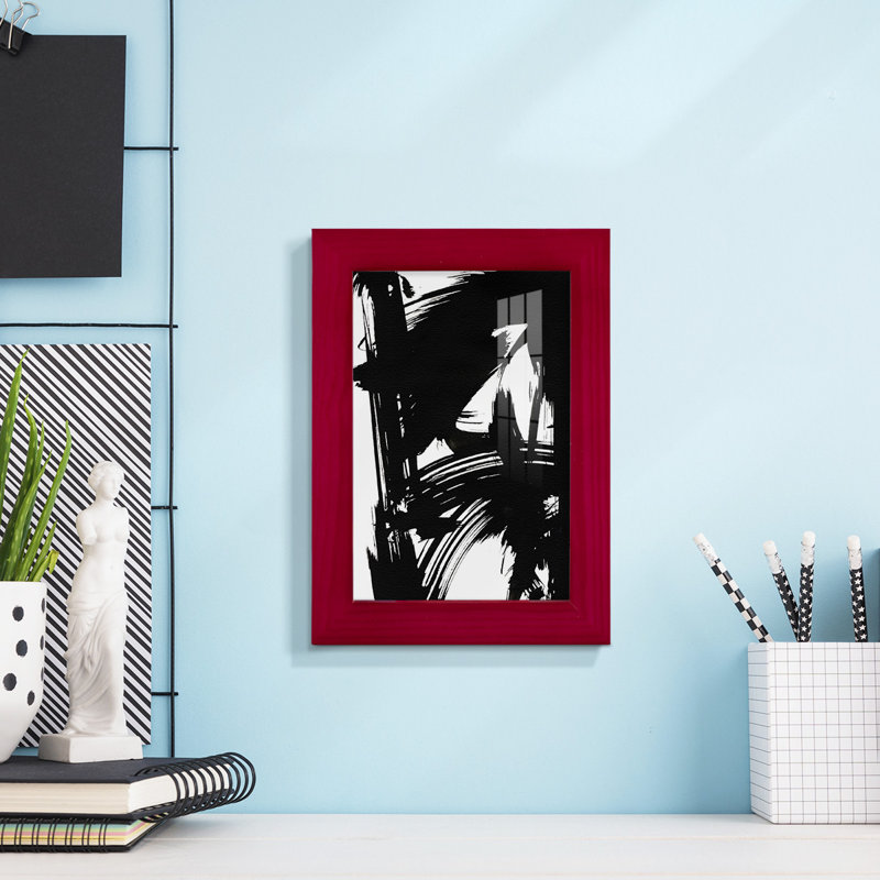 Gelo Black Bamboo II, reproduction encadrée sur papier, Rouge, H 6 po x l 4 po x P 1 po