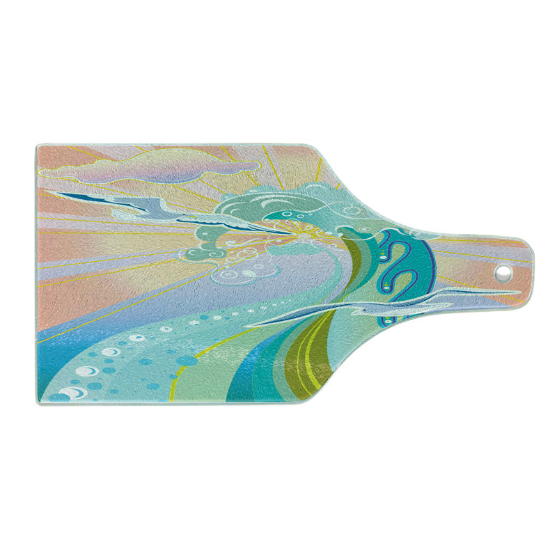 Multicolore planche à découper en verre trempé Ambesonne