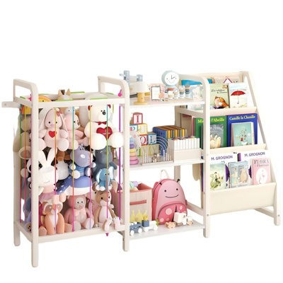 Bookshelf and Toy Storage,3-Tier,White