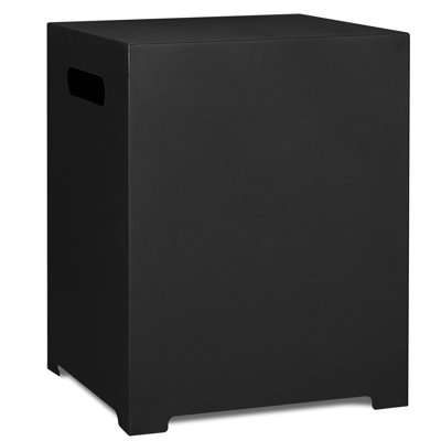 AEGEAN 20"H Square Metal Propane Tank Cover and Side Table by Real Flame