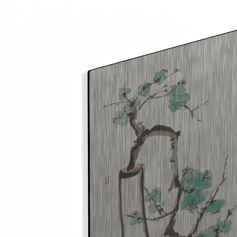 Art mural en métal «Jade Blossom» par Chris Paschke, H 24 po x l 12 po