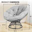 Fauteuil d'appoint pivotant surdimensionné en bois avec coussin de 48 po Woodlynne-1575270511