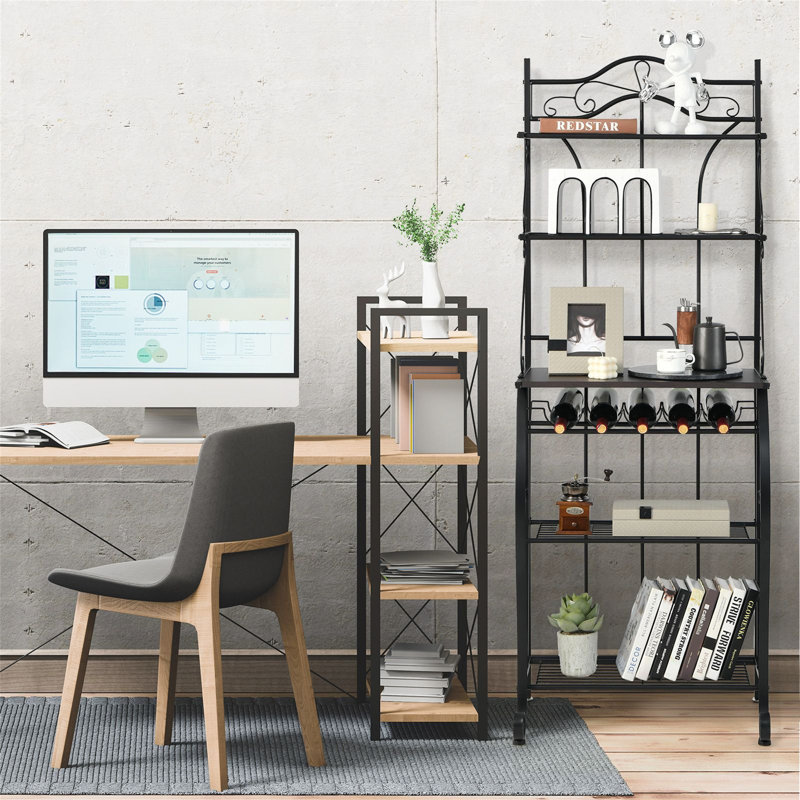 5-Tier Freestanding Baker's Rack with Wine Rack