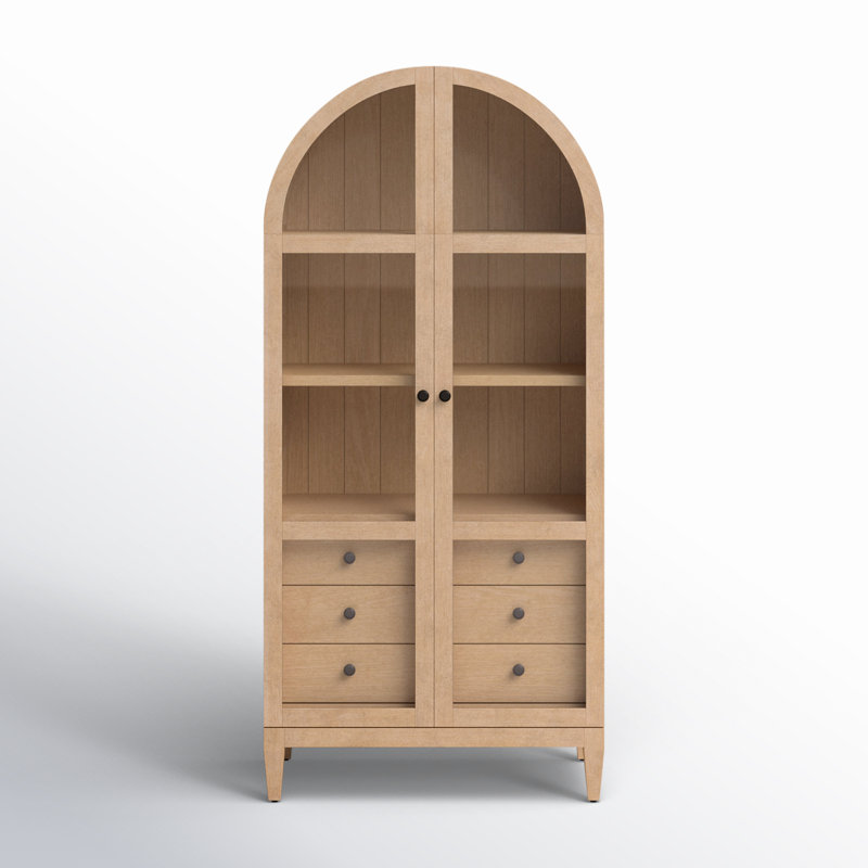Nolan 74" Tall Arched Storage Display Cabinet