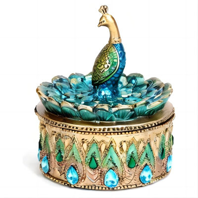Petite boîte à bijoux paon pour femme avec boîte à souvenirs - Coffrets décoratifs pour la maison