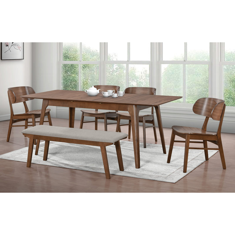 Modern Solid Hardwood Dining Table, Walnut