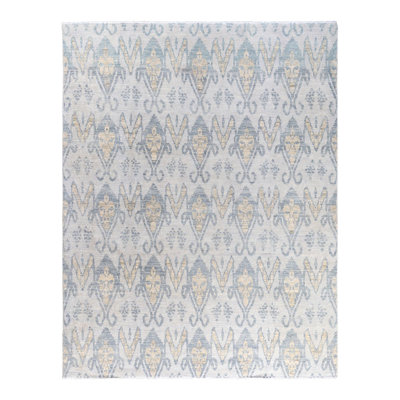 One-of-a-Kind Rectangle 8'1" X 10'3" New Age Wool Area Rug Beige/Blue/Ivory