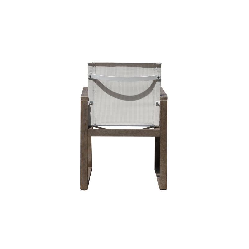 Fauteuil de patio en acacia Harmond, Gris