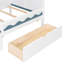 Lit simple sur simple avec maison et tiroir, escalier, DEL, blanc-220909565