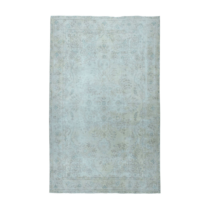 Tapis de zone en laine noué la 6 pi 3 po x 9 pi 5 po one-of-kind Staub