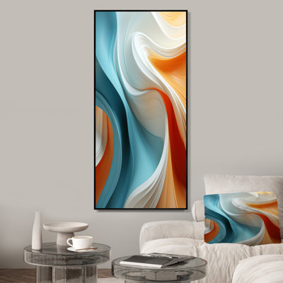 «Blue and Orange Fractal Curves In Motion I», impression d'art mural fractal
