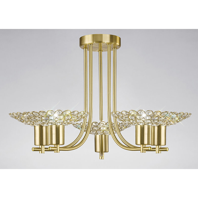 Ehrhart 5 - Light Unique/Statement Chandelier, Satin Brass